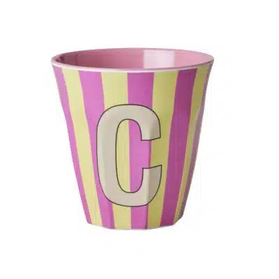 Rice - Middelgroot Alfabetbeker - Meerkleurig - C - Stripes