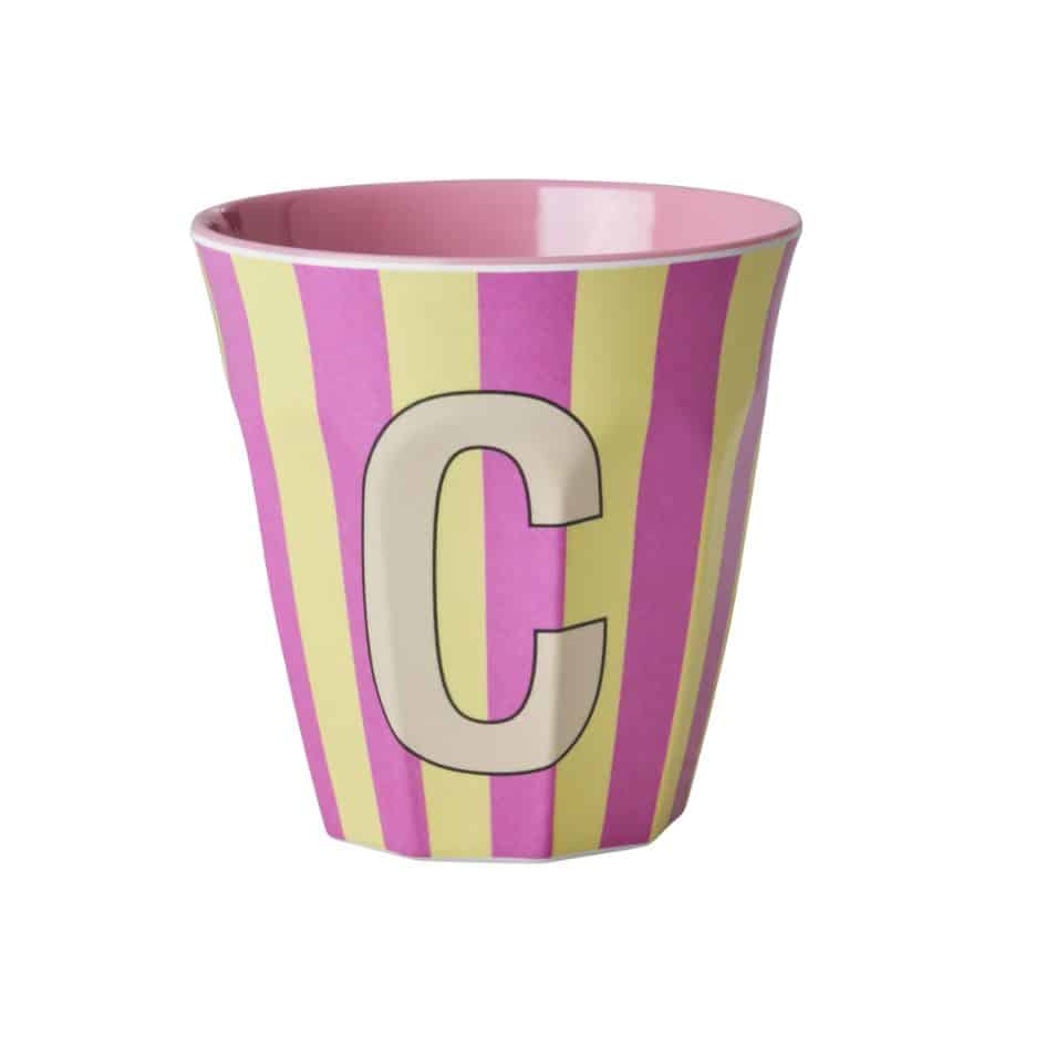 Rice - Middelgroot Alfabetbeker - Meerkleurig - C - Stripes