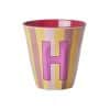 Rice - Middelgroot Alfabetbeker - Meerkleurig - H - Stripes