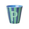 Rice - Middelgroot Alfabetbeker - Meerkleurig - P - Stripes