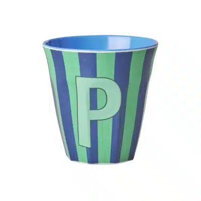 Rice - Middelgroot Alfabetbeker - Meerkleurig - P - Stripes