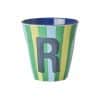 Rice - Middelgroot Alfabetbeker - Meerkleurig - R - Stripes