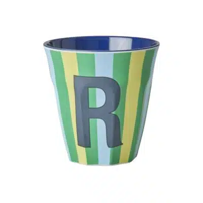 Rice - Middelgroot Alfabetbeker - Meerkleurig - R - Stripes