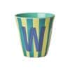Rice - Middelgroot Alfabetbeker - Meerkleurig - W - Stripes