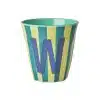 Rice - Middelgroot Alfabetbeker - Meerkleurig - W - Stripes