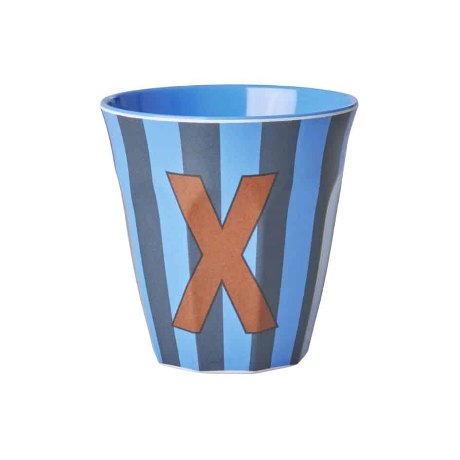 Rice - Middelgroot Alfabetbeker - Meerkleurig - X - Stripes