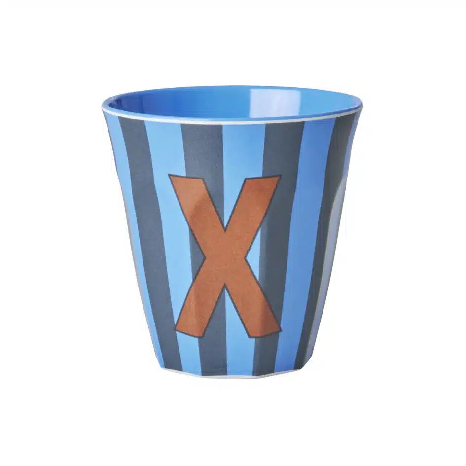 Rice - Middelgroot Alfabetbeker - Meerkleurig - X - Stripes