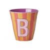 Rice - Middelgroot Alfabetbeker - Oranje - B - Stripes
