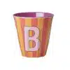 Rice - Middelgroot Alfabetbeker - Oranje - B - Stripes