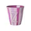 Rice - Middelgroot Alfabetbeker - Paars - Z - Stripes
