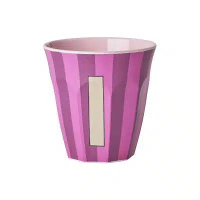 Rice - Middelgroot Alfabetbeker - Roze - I - Stripes
