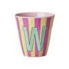 Rice - Middelgroot Alfabetbeker - Roze - X - Stripes