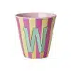 Rice - Middelgroot Alfabetbeker - Roze - X - Stripes