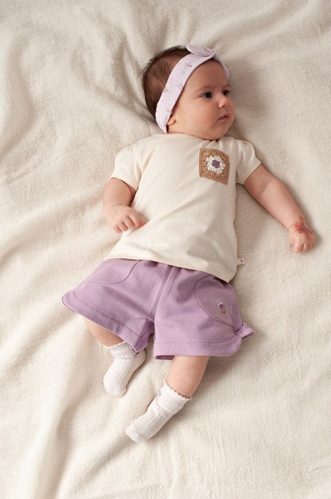 Feetje - T-shirt met crochet zakje - Flower Ranch