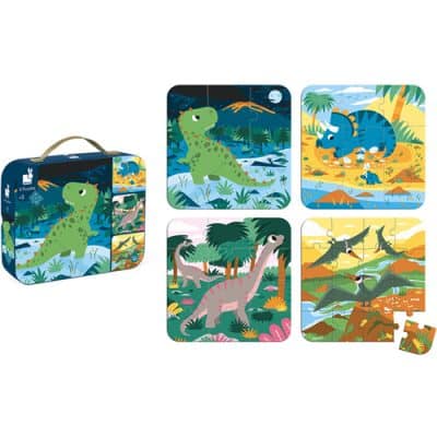 Janod Puzzel - 4 puzzels Dinosaurus