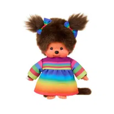 Monchhichi - Meisje in regenboogjurk