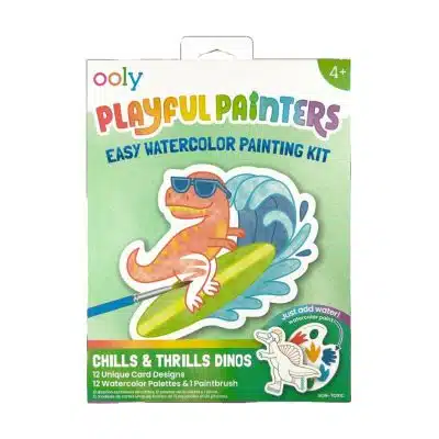 Ooly - Playful Painters - Easy Watercolor Painting Kit - Chills & Thrills Dinos