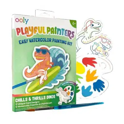 Ooly - Playful Painters - Easy Watercolor Painting Kit - Chills & Thrills Dinos