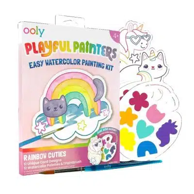 Ooly - Playful Painters - Easy Watercolor Painting Kit - Rainbow Cuties