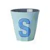 Rice - Middelgroot Alfabetbeker - Blauw - S - Stripes