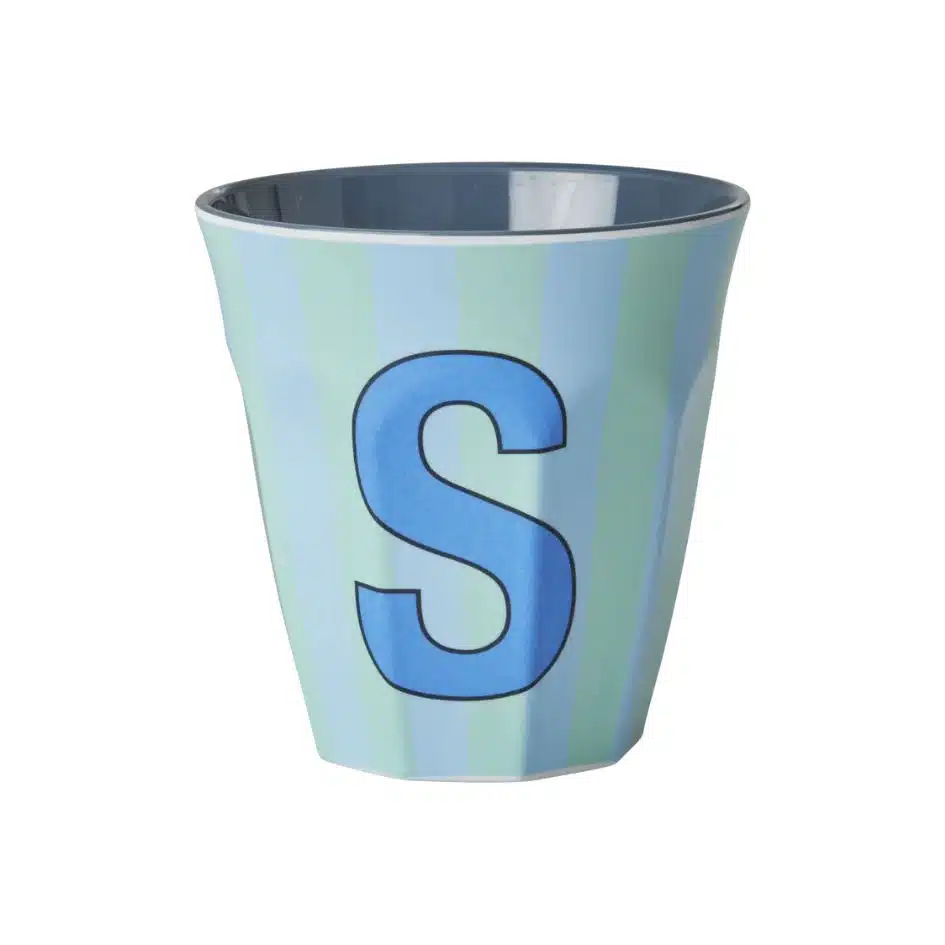 Rice - Middelgroot Alfabetbeker - Blauw - S - Stripes