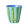 Rice - Middelgroot Alfabetbeker - Groen - L - Stripes