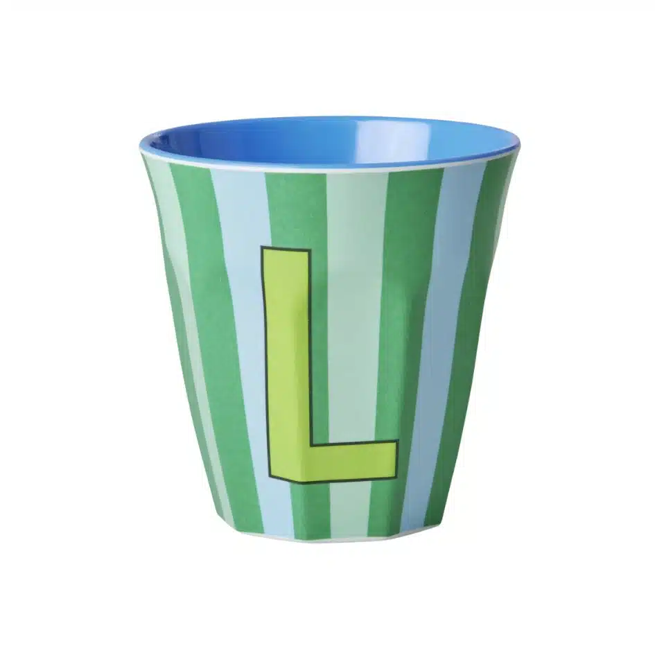 Rice - Middelgroot Alfabetbeker - Groen - L - Stripes