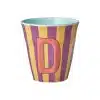 Rice - Middelgroot Alfabetbeker - Meerkleurig - D - Stripes