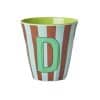 Rice - Middelgroot Alfabetbeker - Meerkleurig - D - Stripes