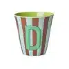 Rice - Middelgroot Alfabetbeker - Meerkleurig - D - Stripes