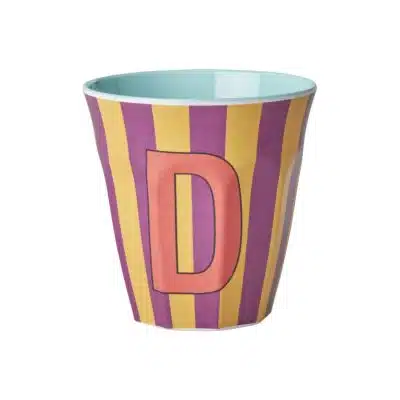 Rice - Middelgroot Alfabetbeker - Meerkleurig - D - Stripes