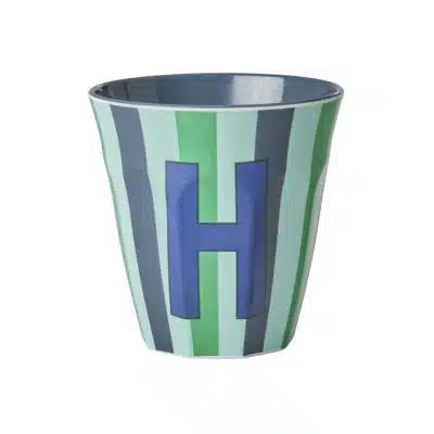 Rice - Middelgroot Alfabetbeker - Meerkleurig - H - Stripes