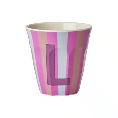 Rice - Middelgroot Alfabetbeker - Meerkleurig - L- Stripes