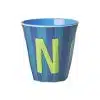 Rice - Middelgroot Alfabetbeker - Meerkleurig - N- Stripes