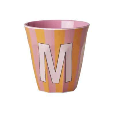 Rice - Middelgroot Alfabetbeker - Oranje - M- Stripes