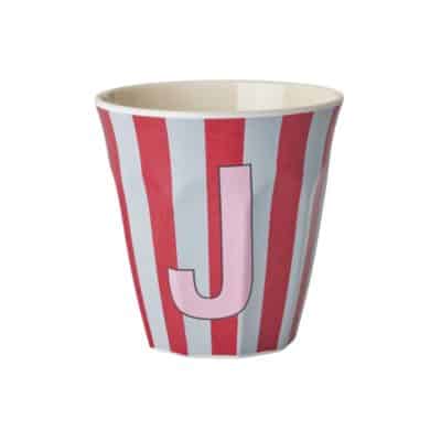 Rice - Middelgroot Beker - Rood - J - Stripes
