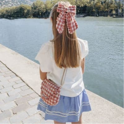 Rockahula Kids - Gingham Ruffle Long Bow Clip