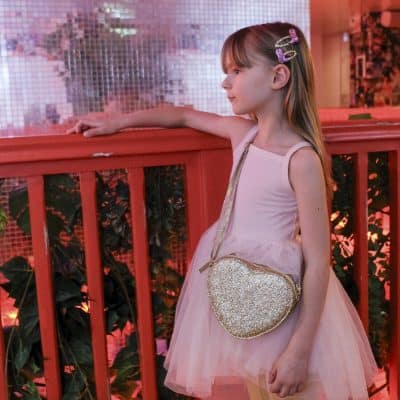 Rockahula Kids - Love Heart Gold Glitter Bag