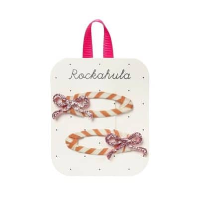 Rockahula Kids - Stripy Glitter Bow Clips
