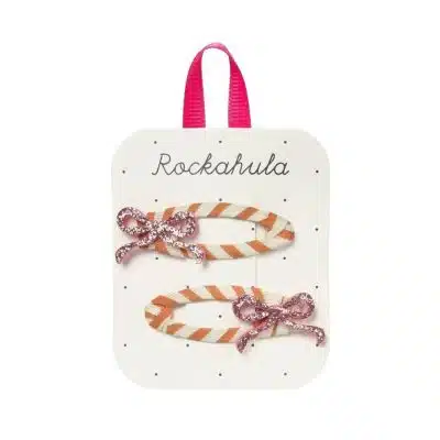 Rockahula Kids - Stripy Glitter Bow Clips