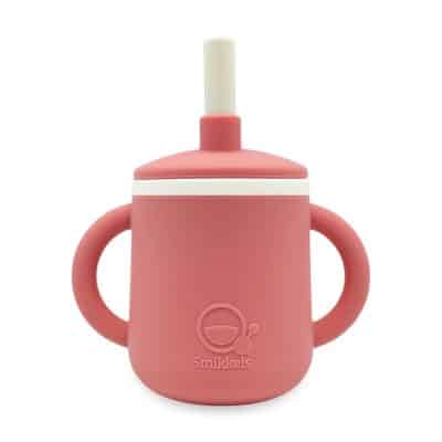 Smikkels - Siliconen cup with handle - Pink
