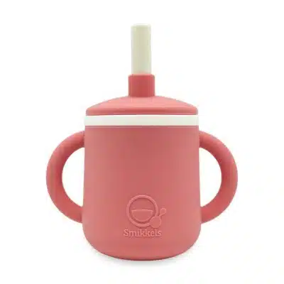 Smikkels - Siliconen cup with handle - Pink