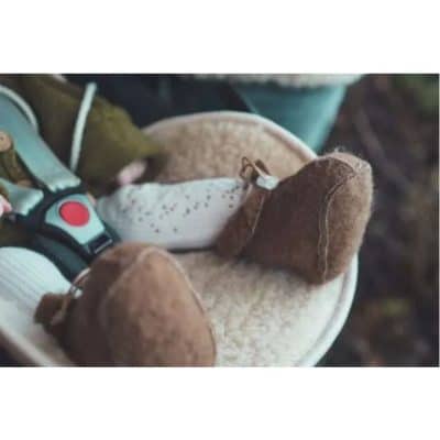 We Are Wovens - Wollen Slofjes - 0/6 maand - Espresso