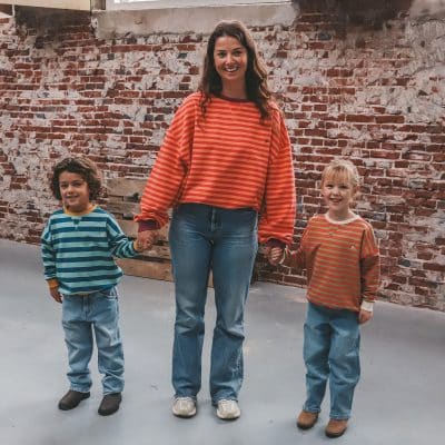 Your Wishes - Stripe French Knit - Sweater Mom - Beetroot Purple