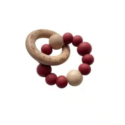 Chewies and More - Chewies and More - Blushing - Bow - Engraved - Chewie Rattle - Dark Blush