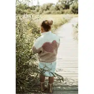 Ella and Rapha - Little Teddy - Heart Jacket - Cranberry