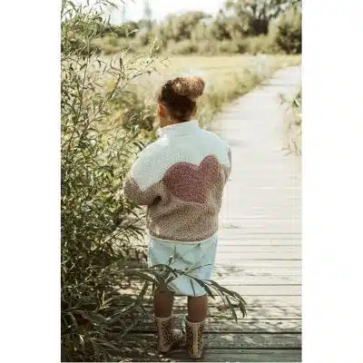 Ella and Rapha - Little Teddy - Heart Jacket - Cranberry