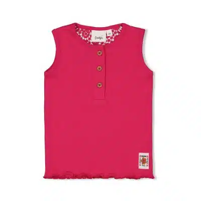 Feetje - Singlet rib met crochet rugdetail - Love Peace Aloha