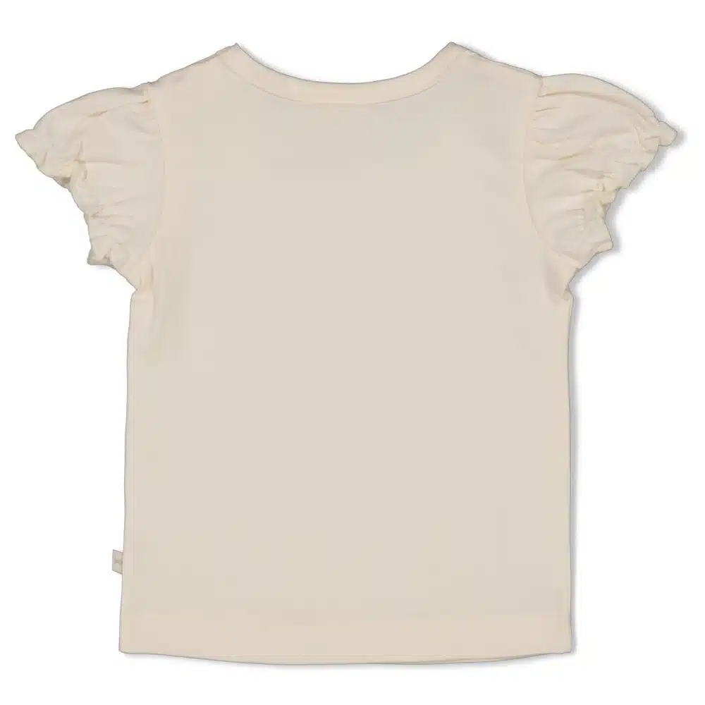 Feetje - T-shirt met crochet bloem - Let Your Dreams Blossom