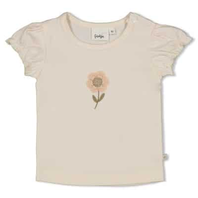 Feetje - T-shirt met crochet bloem - Let Your Dreams Blossom